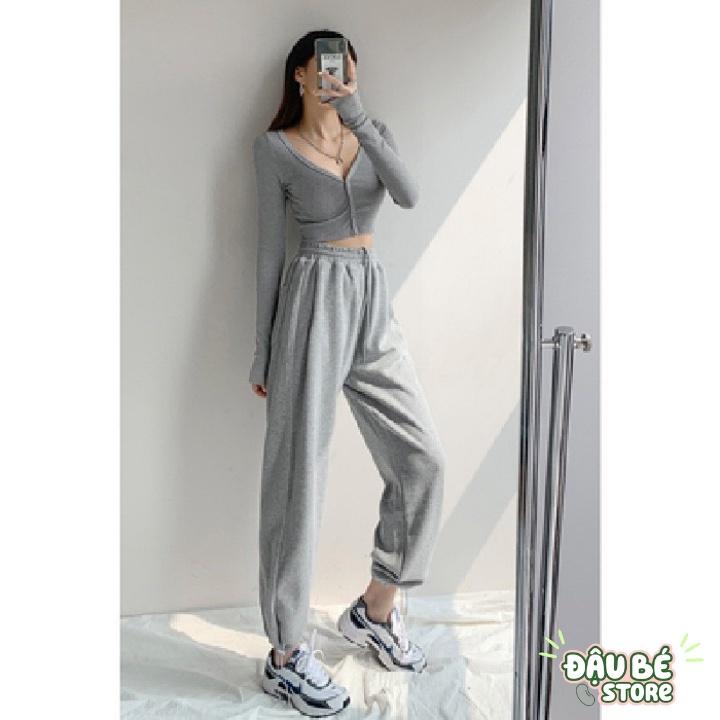 Quần Jogger Thể Thao Nam Nữ dáng dài suông cao cấp-Quần ống rộng bo gấu Unisex basic Pants nhiều màu Ulzzang-DAUBE-Q037