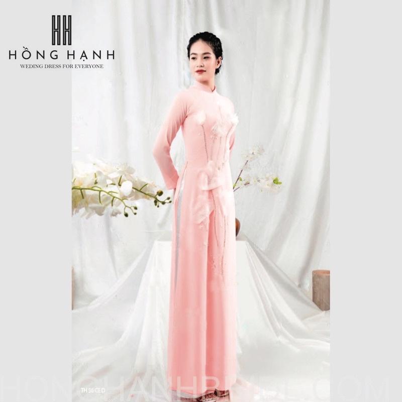 Áo Dài Dâu/ Cực Phẩm Cao Cấp Chất Liệu Satain, Lụa Mỹ, gấm../ Áo Dài Hồng Hạnh