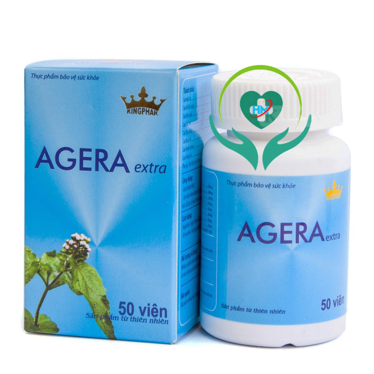 KINGPHAR AGERA Extra -Hộp 50 viên - Hỗ Trợ Giảm Nghẹt Mũi,hắt hơi và sổ mũi, nhức đầu do viêm mũi dị ứng, viêm xoang
