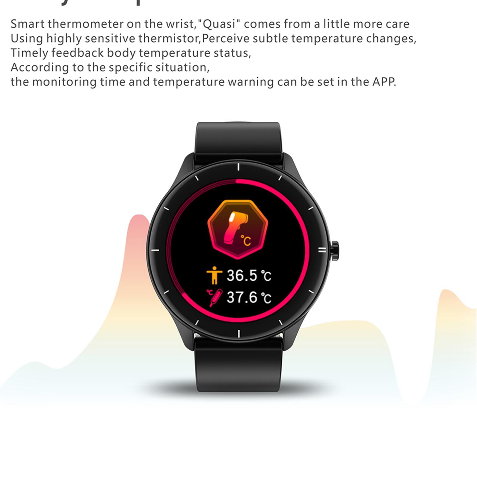 Sports Round Smartwatch 1.28 inch Bluetooth Call Body Temperature Pink