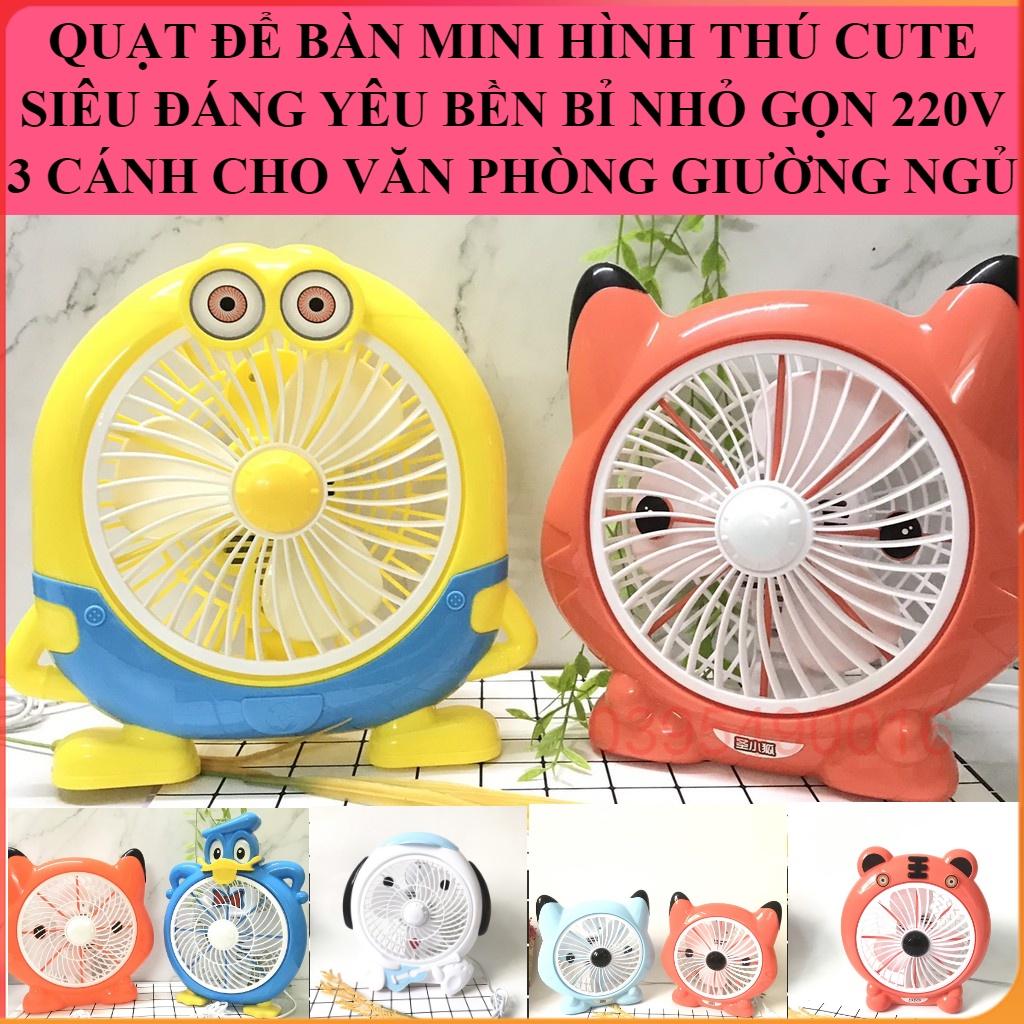 Quạt Để Bàn MiNi Hình Thú Ngộ Nghĩnh Đáng Yêu 220v Cao Cấp Cho Văn Phòng Dễ Dàng Di Chuyển, Tay Xách Tiện LợI