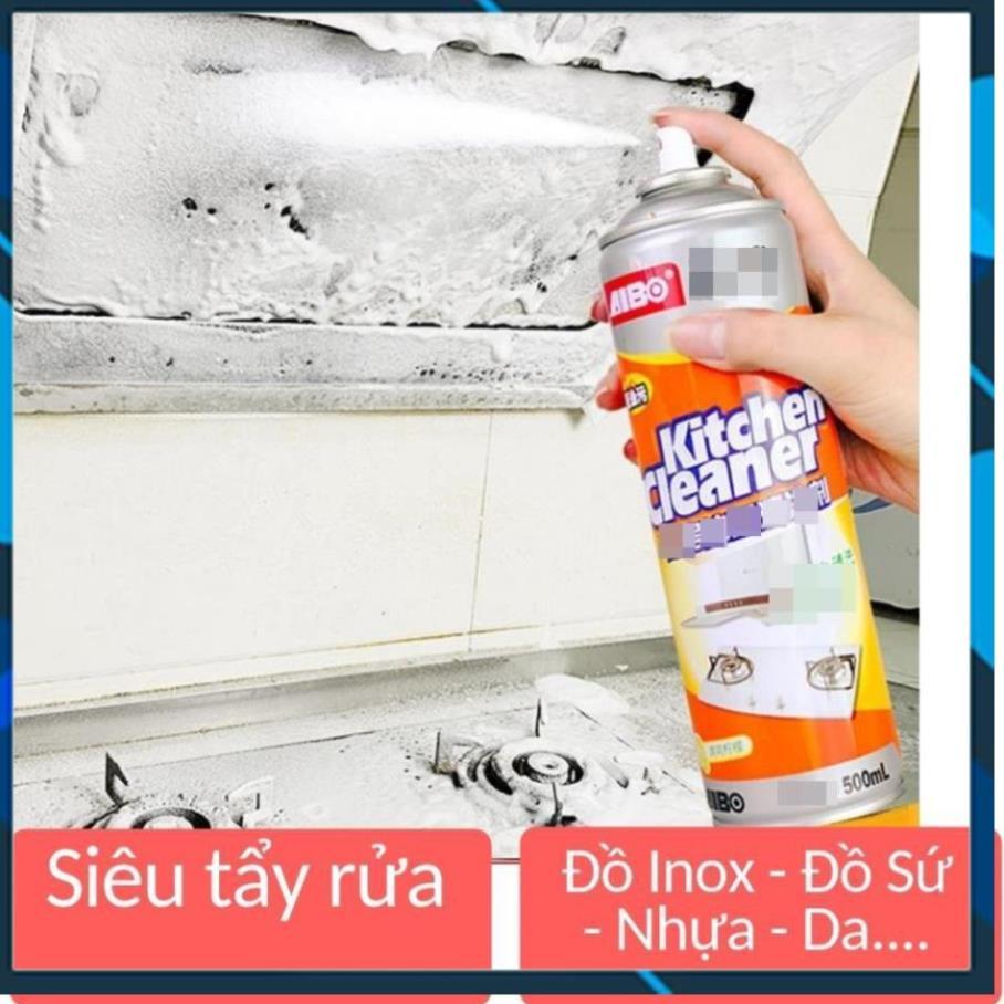 Bình xịt bọt tuyết tẩy rửa siêu sạch mầu cam kitchen cleaner nhà bếp 500ml