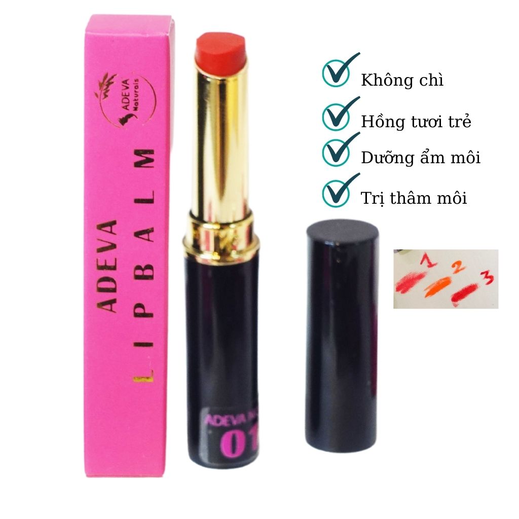 Son Dưỡng Môi Adeva Noni Lip balm 4,5g - 100% từ thảo dược thiên nhiên, dưỡng môi mềm mịn, ngừa khô, giảm thâm, cho đôi môi hồng hào quyến rũ