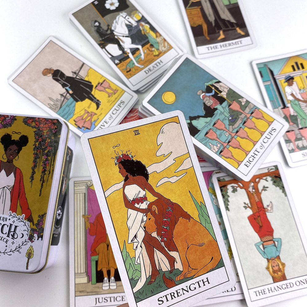 [Mạ Cạnh] Bộ Bài Modern Witch Tarot Hộp Thiếc Mạ Cạnh 78 Lá Đá Thanh Tẩy