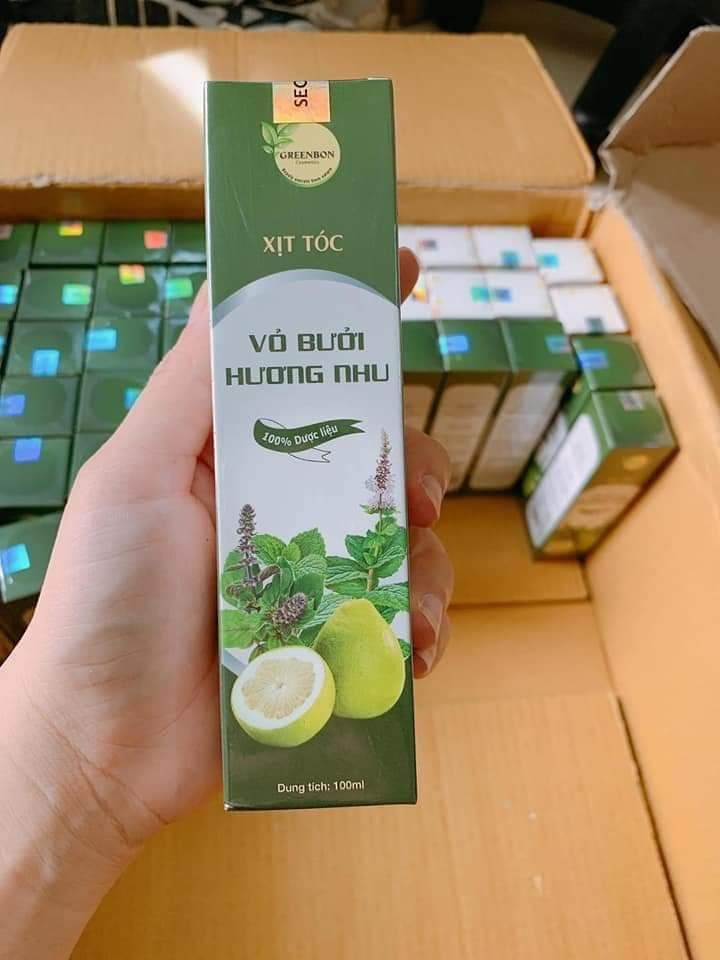 Xịt tóc giảm rụng, kích mọc tóc vỏ bưởi hương nhu GREENBON 100ml