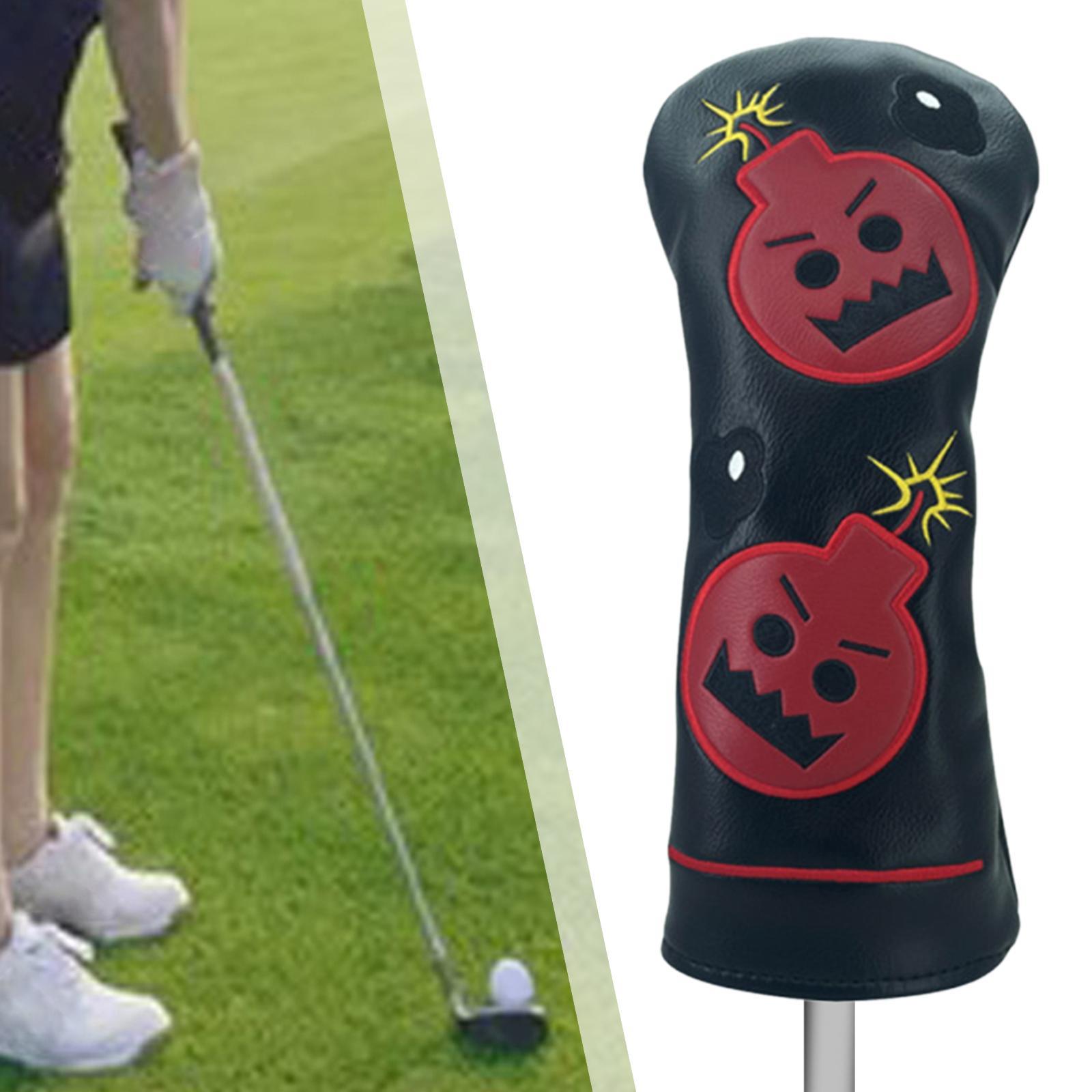 Golf Club Head Cover Durable PU Leather Fleece Lining Golf Driver Headcover