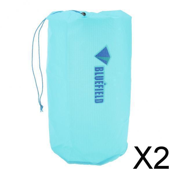 2xWaterproof Drawstring Storage Stuff Sack Dry Bag Outdoor Travel Sky Blue L