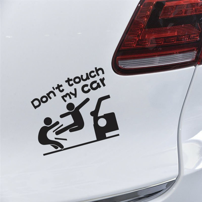 Decal dán ô tô vui nhộn ĐỪNG SỜ XE EM Don't Touch My Car
