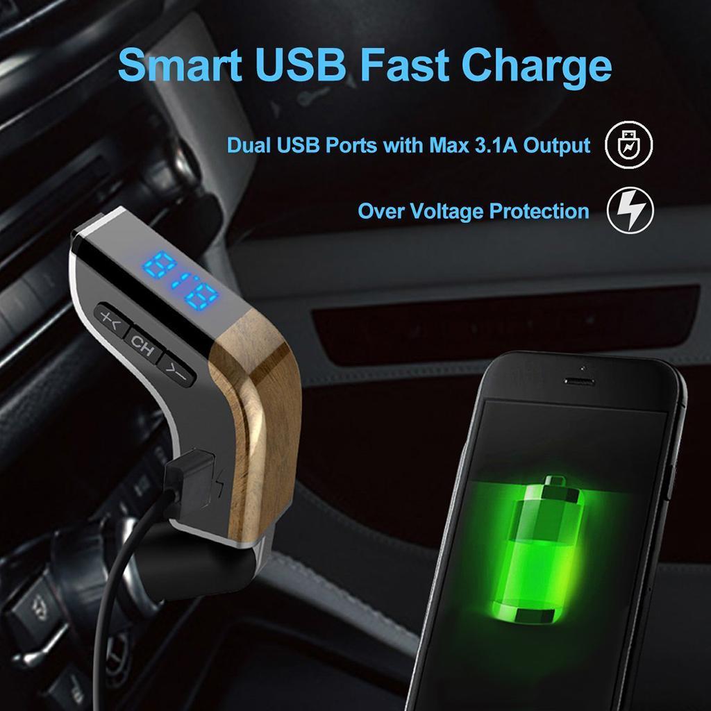 Wireless Bluetooth Car Hands-free Charge player with USB Charger