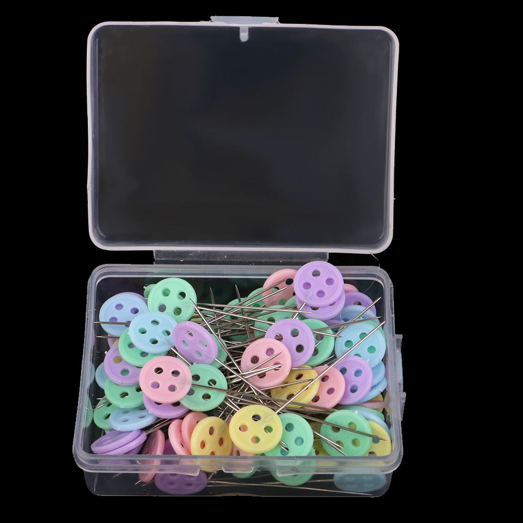 100x Buttons Head Patchwork Pins for Quilting Tailor Sewing Dressmaking 44mm
