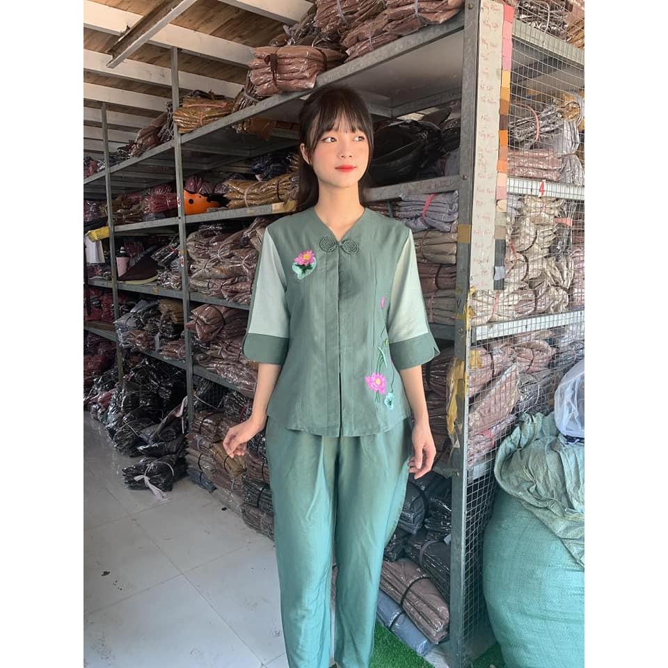 ĐỒ LAM ĐI CHÙA # ĐỒ ĐI CHÙA # PHÁP PHỤC PHẬT GIÁO # TAY PHỐI TƠ