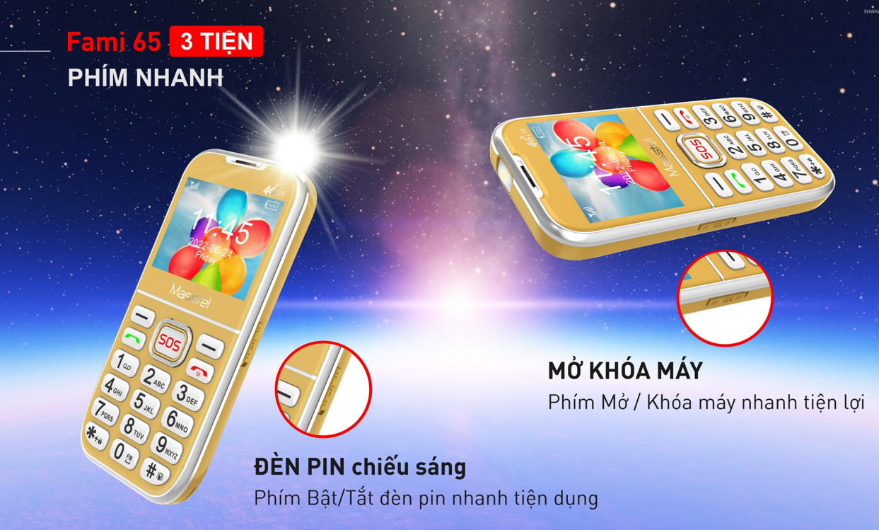 Hình ảnh Điện thoại Masstel Fami 65 4G - Tặng dock sạc - Gọi HD Call - Hàng chính hãng