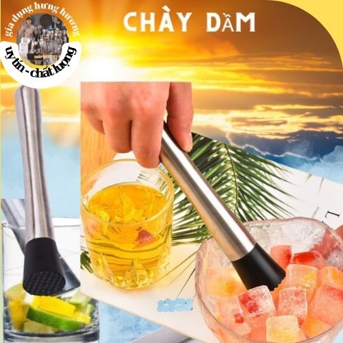 Chày dầm bar, chày dầm pha chế inox, dụng cụ pha chế