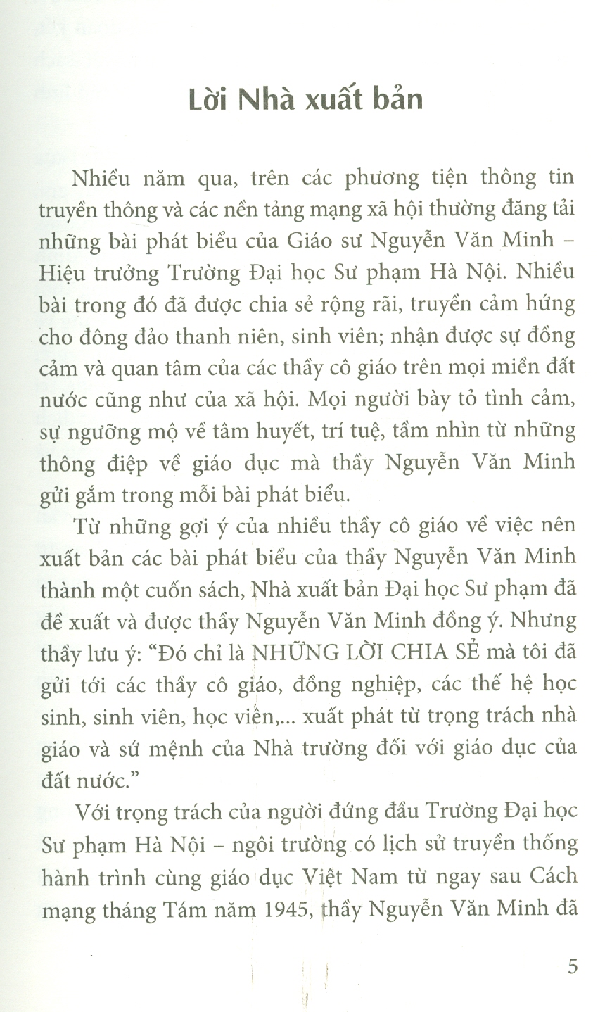 NHỮNG LỜI CHIA SẺ - Nguyễn Văn Minh - NXB Đại học Sư phạm.