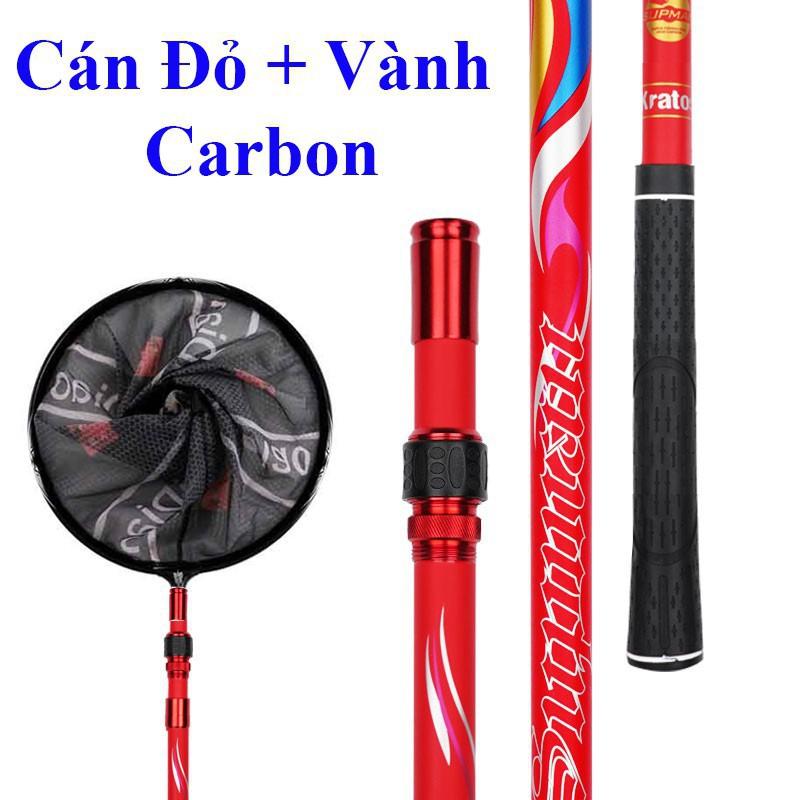 Vợt Cá Carbon Vành Tròn Có thể thu gọn chuyên dụng câu đài vợt cá câu đài KK-15