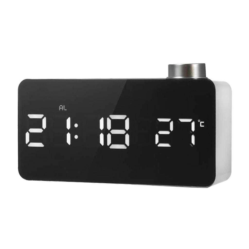 Creative Digital LED Mirror Alarm Clock With Thermometer Display 12H/24H