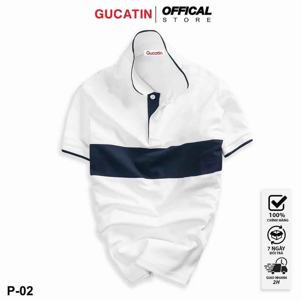 Áo thun polo có cổ ngắn tay cao cấp GUCATIN form chuẩn vải mát không nhăn không xù phối 2 màu basic, sang trọng - P-02
