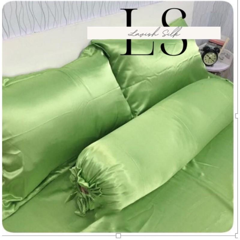 Ga Giường Drap Lẻ Phi Lụa Lavish Silk cao cấp mát lạnh hàng loại 1 không nối vải - Xanh Mạ Non