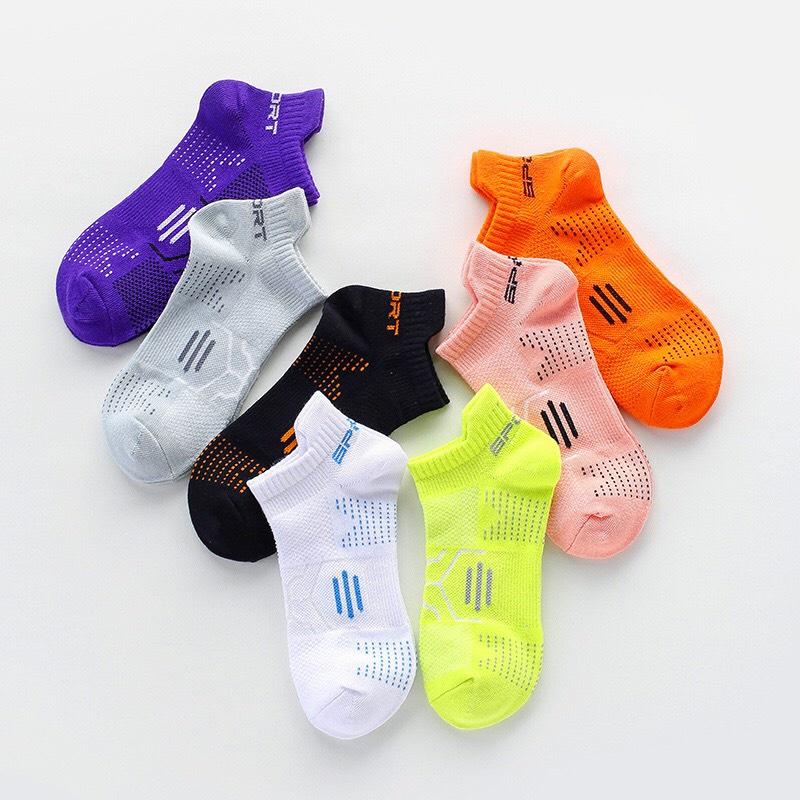 Set 7 Đôi Tất Thể Thao Unisex Chạy Bộ , Tập Gym , Tập YoGa Chống Trơn Trượt, Tất Dày Thấm Hút Mồ Hôi, Thoáng Khí