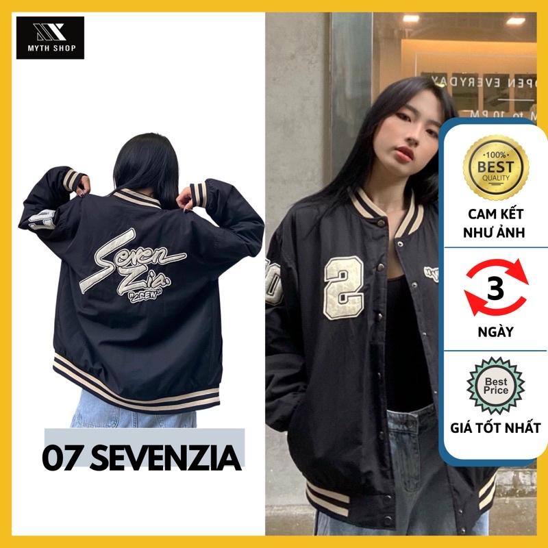 Áo Khoác Bomber 07 SEVENIZA Form Rộng Chất Dù 2 Lớp Dày Dặn Chữ Thêu Nổi Unisex