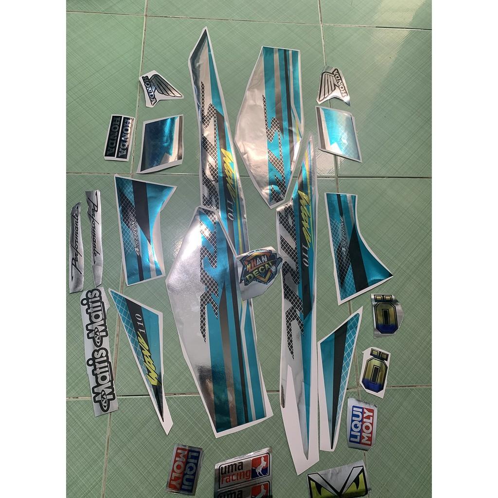 Tem wave 110 spark xanh ngọc crom