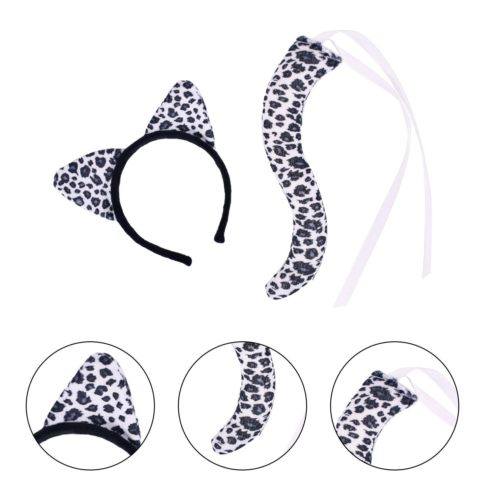 Black Leopard Ears and Long Tail Cosplay for Performance Prom Birthday Gifts