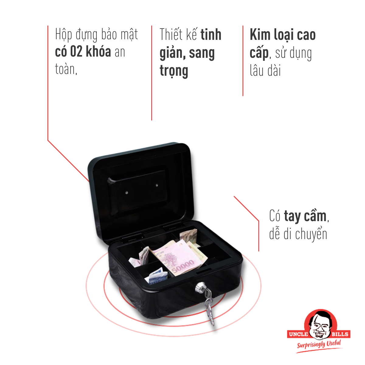 Hộp đựng tiền kim loại Uncle Bills HG0095