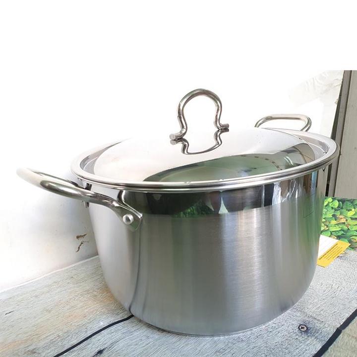 Nồi luộc gà FiveStar vung inox 3 đáy - bếp từ