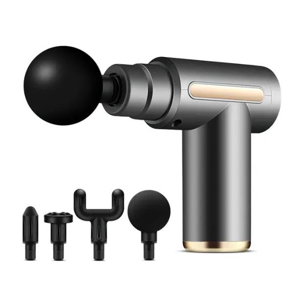 Máy massage cầm tay mini - Súng massage cầm tay đấm lưng mát xa trị liệu cổ vai gáy 4 đầu 6 chế độ, hàng tốt