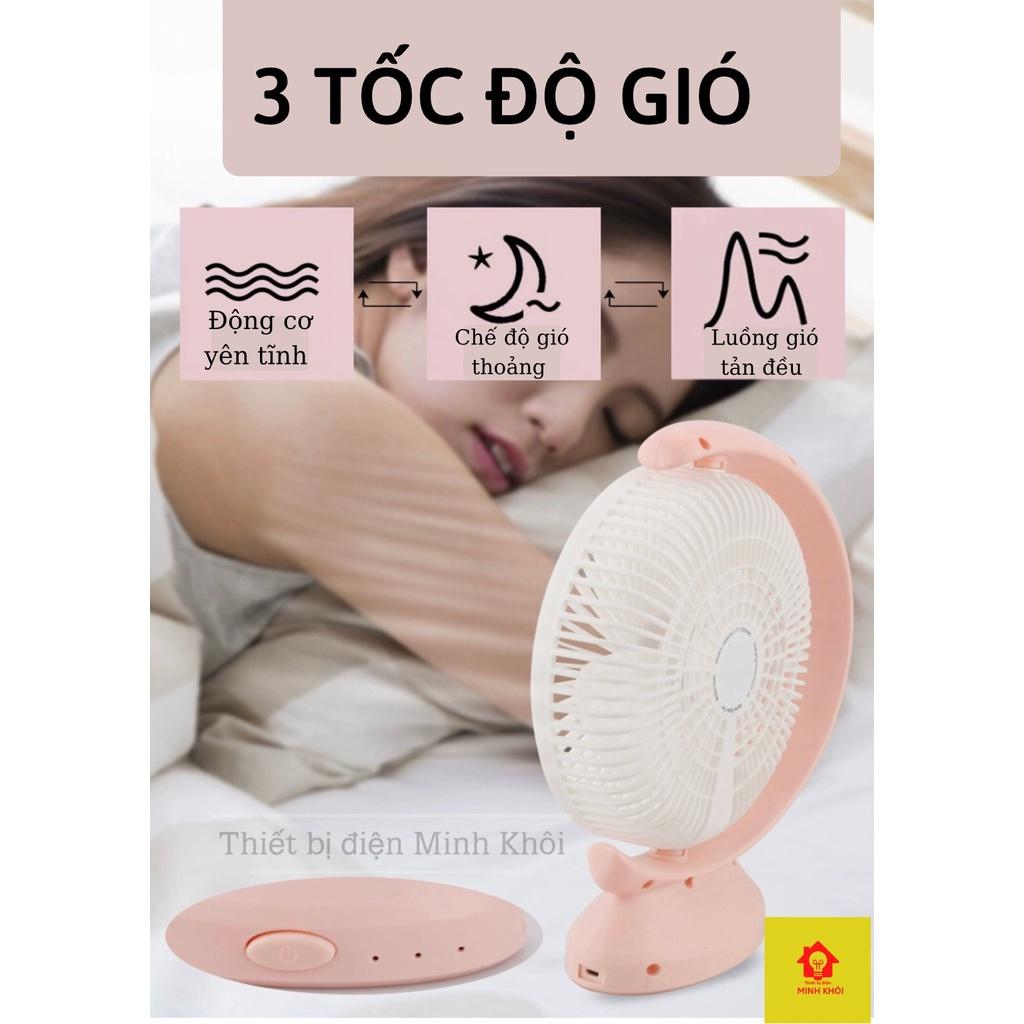 Quạt tích điện để bàn đèn Led