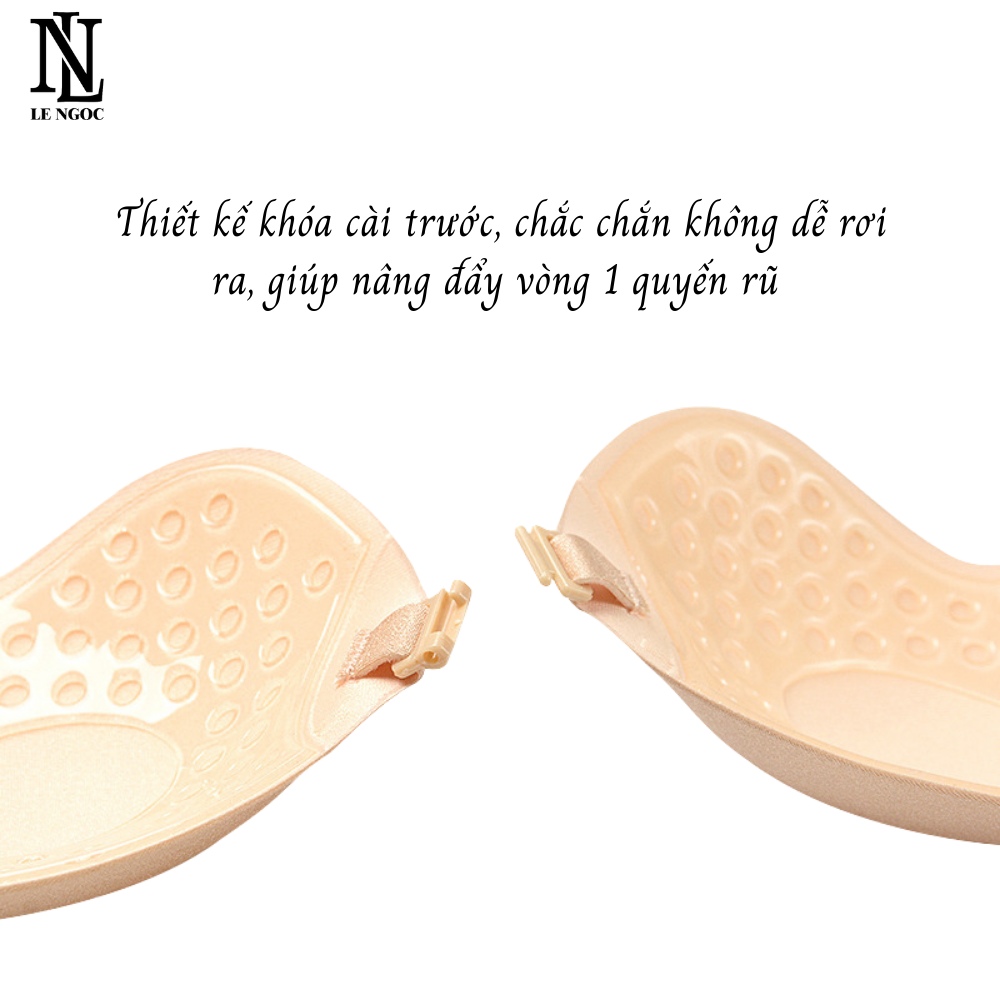 Miếng dán ngực cài trước, miếng dán nâng ngực, áo dán hình quả xoài tạo khe định hình vòng 1- LN002