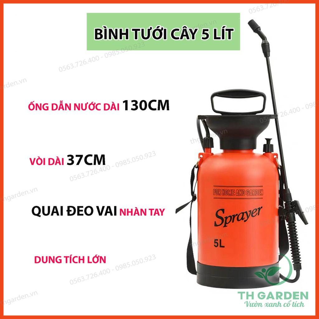 Bình Tưới Cây 5L Cao Cấp TH Garden - Bình Xịt Nước Tưới Cây Cảnh, Cây Hoa - Bình Phun Sương Cỡ Lớn 5 Lít