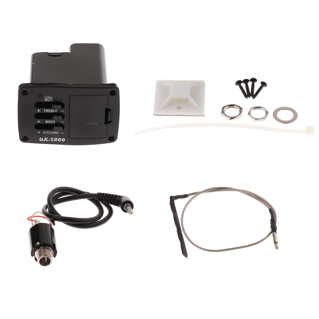 Sunnimix Đàn Ukulele 2 Ban Nhạc EQ Preamp Khuếch Đại Bán Tải