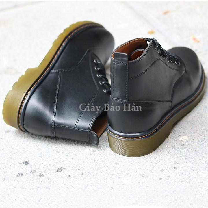 Giày Boot Da Nam Cổ Lửng Da Trơn Cực Chất, bốt nam cao cổ boot nam cao cổ - giày bốt nam da bò đế drmartin