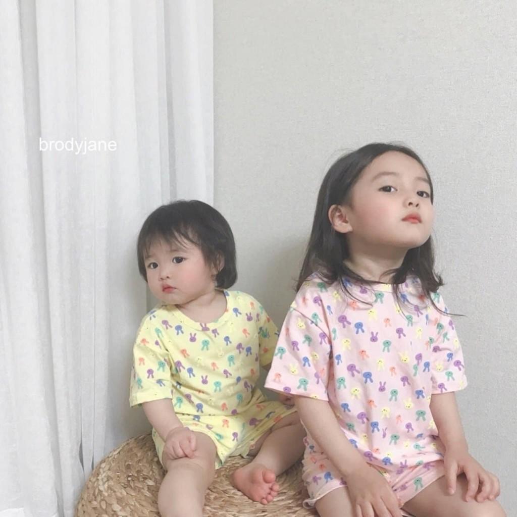 Bộ Thun Lạnh Cho Bé Bộ Minky Mom Cộc Tay Rabbit Cho Bé Trai Bé Gái chất thin lạnh siêu mềm mịn mát