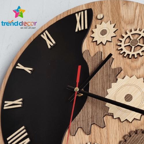 Đồng Hồ Trang Trí Đồng Hồ Treo Tường Gỗ Mắt Xích Kiểu Mới Phong Cách Cổ Điển