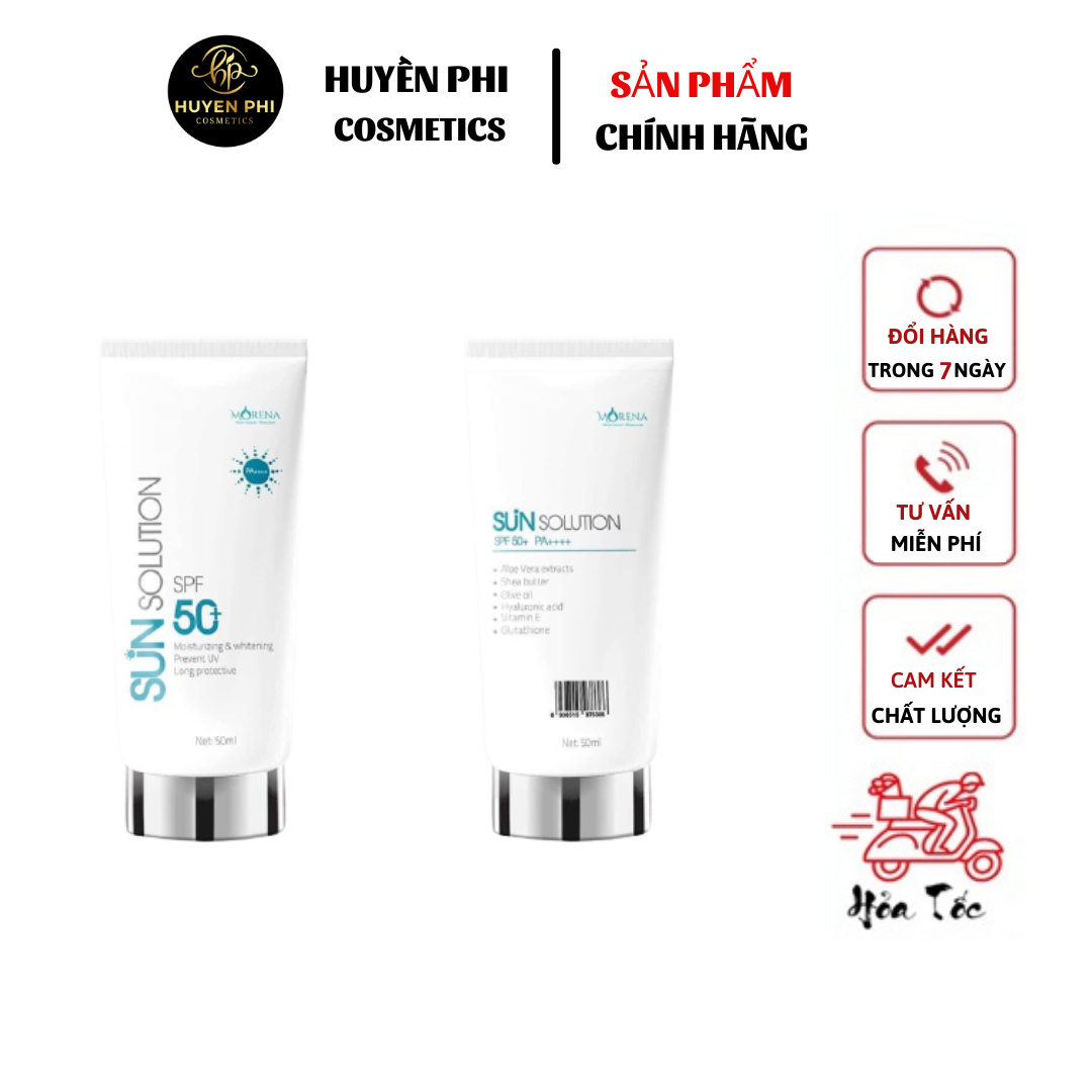 SUN SOLUTION Kem Chống Nắng HUYỀN PHI Dưỡng Ẩm Làm Trắng Da Chống lão hóa dung tích 50ml