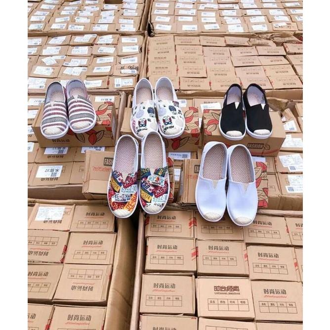 Giày sục mọi slip on viền đế bánh mì siêu xinh cá tính