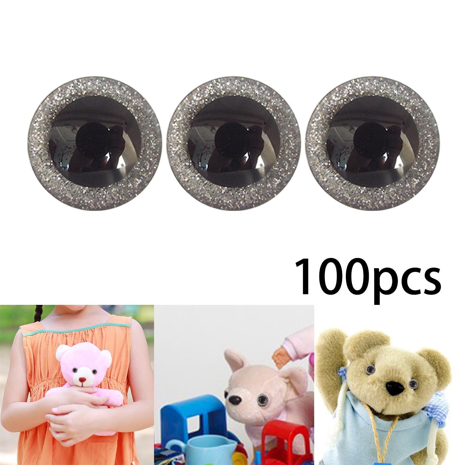 100x Safety Eyes 3D Glitter Toy for Stuffed Doll Plush Toy Making