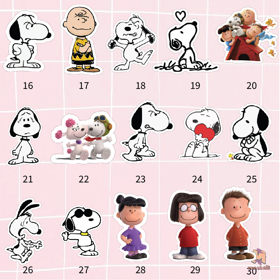 Miếng dán Stickers chủ đề Snoopy