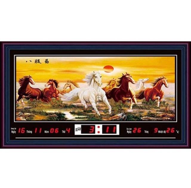 Tranh đồng hồ - Lịch vạn liên - Tranh đèn kích thước 50x90cm