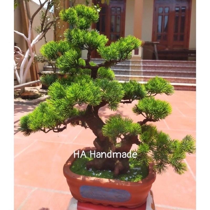 Ảnh thật - Cành tùng giả, cành thông làm cây trang trí,cụm lá tùng la hán làm cây bonsai, decor tiểu cảnh 2 mẫu