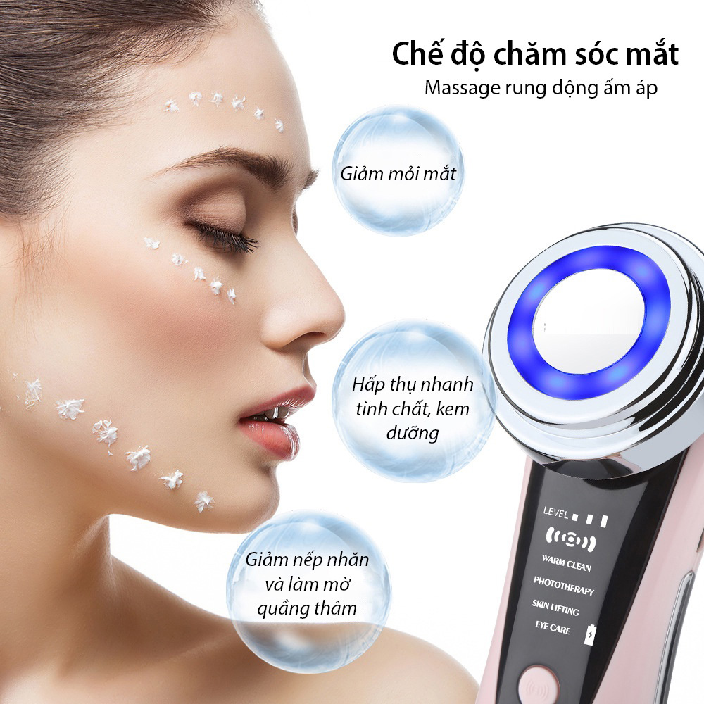 Máy điện di đẩy tinh chất ion âm dương dưỡng trắng da Boorui M80B, máy massage điện di chăm sóc da mặt chuyên nghiệp giúp làm sạch sâu và trẻ hóa làn da - Hàng loại 1