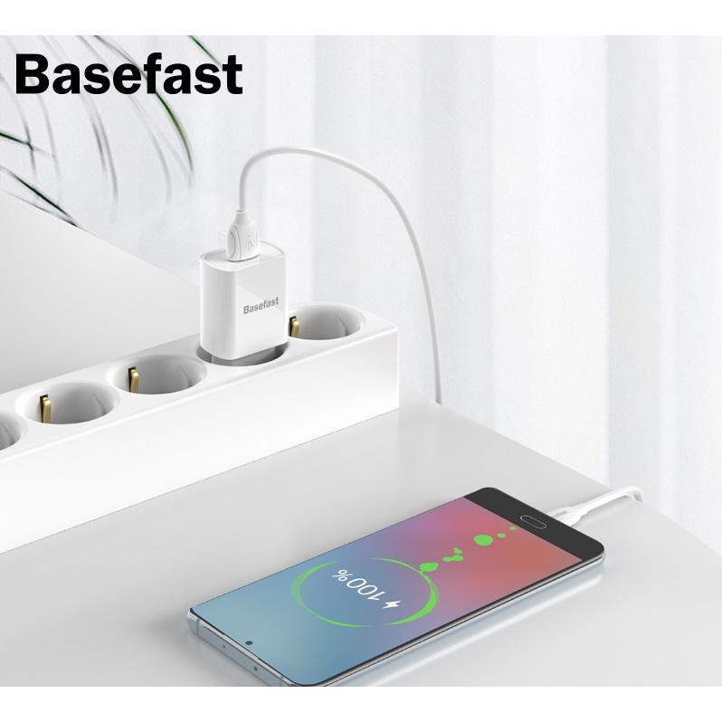 Bộ Sạc Nhanh 10.5w Chân Micro Chính Hãng Basefast B11m - Combo Củ + Cáp Sạc Nhanh Cho Samsung Xaomi Oppo Vivo - Hàng Chính Hãng