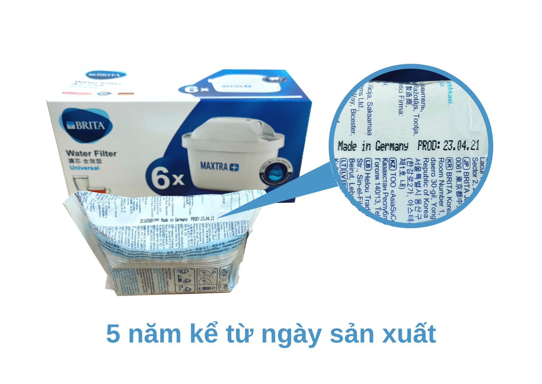 Combo Bình Lọc Nước BRITA Marella XL 3.5L kèm Hộp 6 lõi lọc BRITA Maxtra Plus - Hàng Chính Hãng