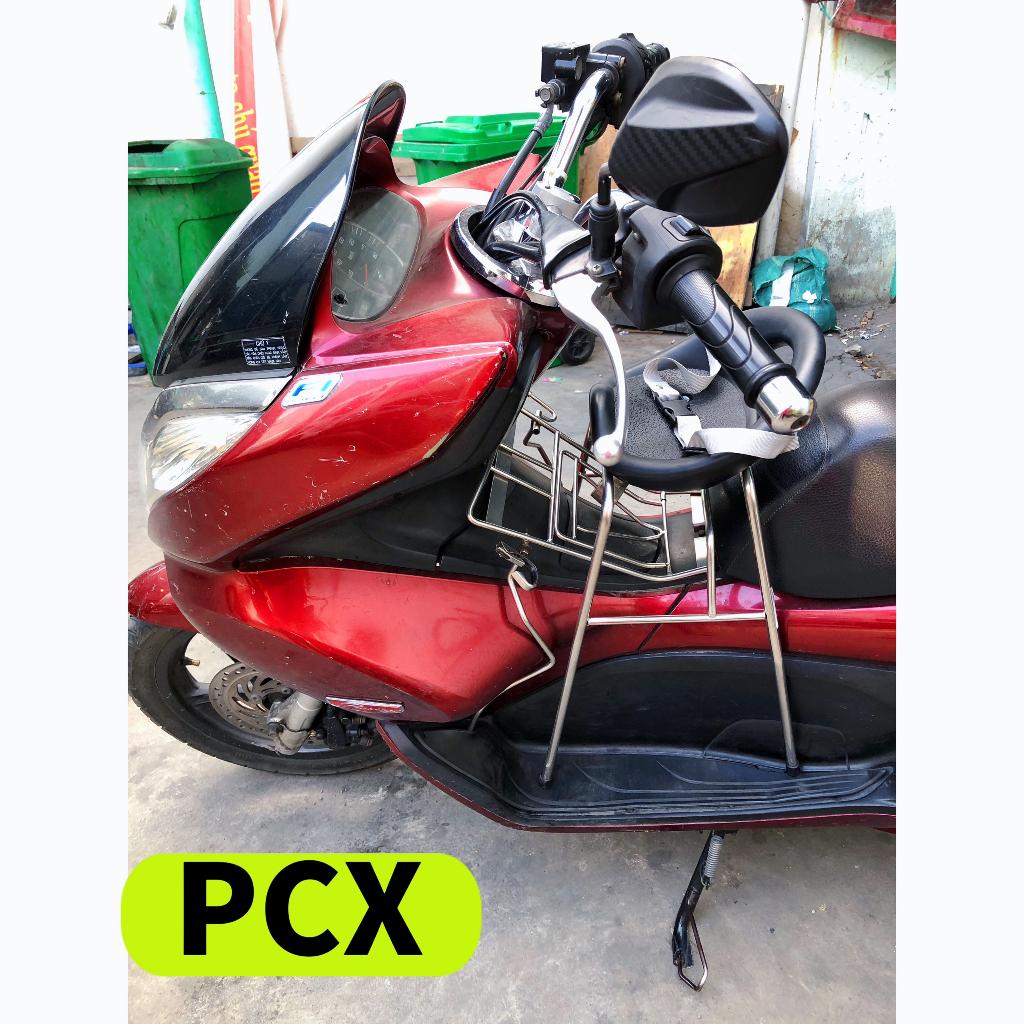 Ghế ngồi xe Pcx , airblade , impluse cho bé , GHẾ ĐÔN GA YÊN NHỰA CÓ DÂY ĐAI