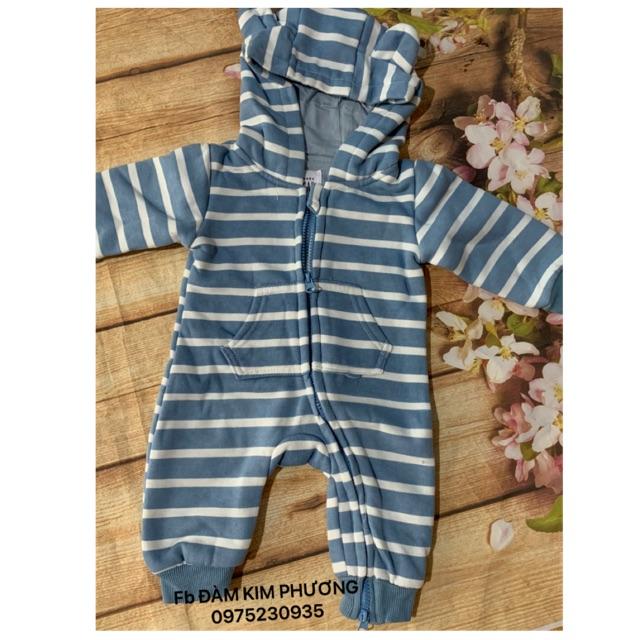 Body gấu kẻ - mau xanh ,9-12m