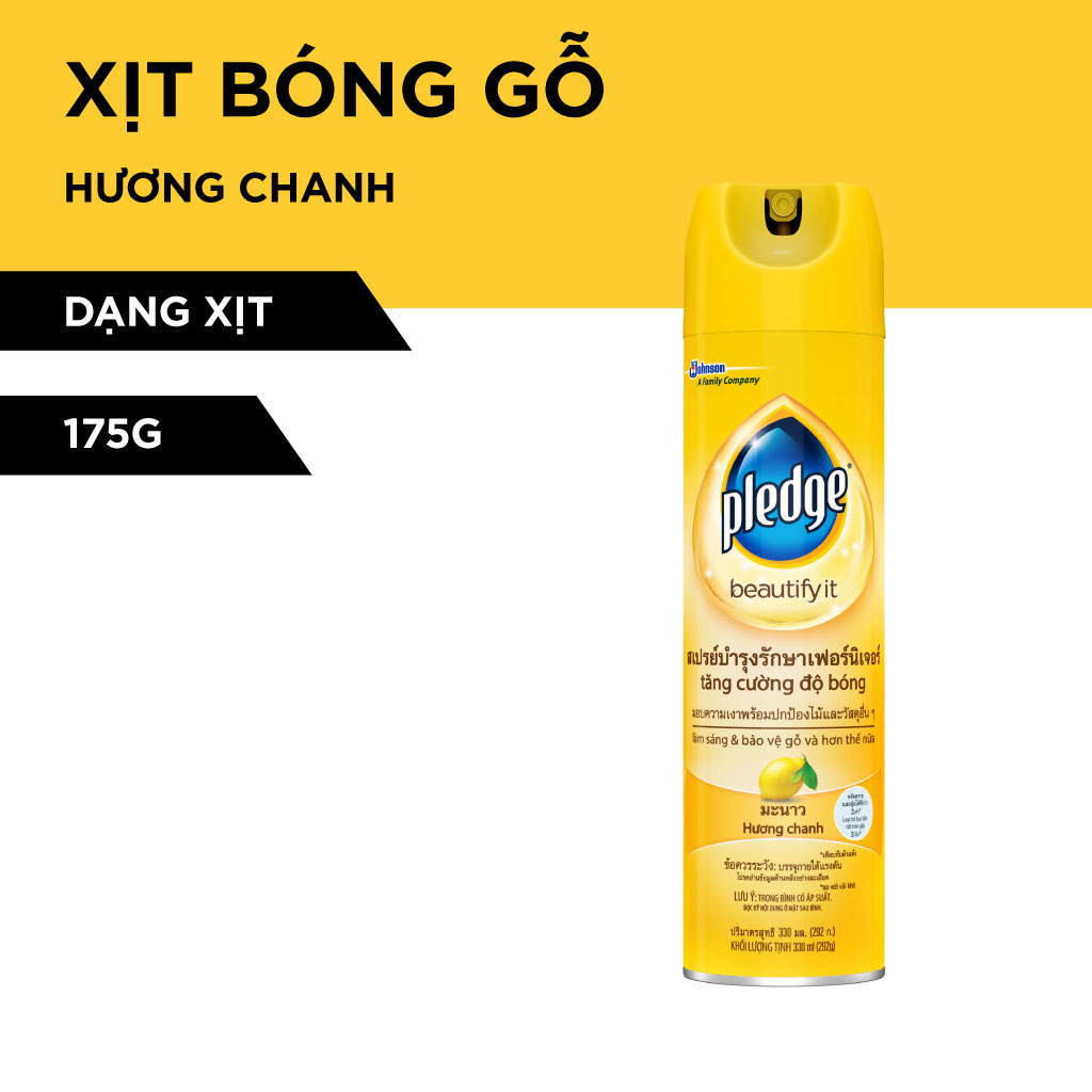 Pledge Xịt Bóng Gỗ Hương Chanh 330ml