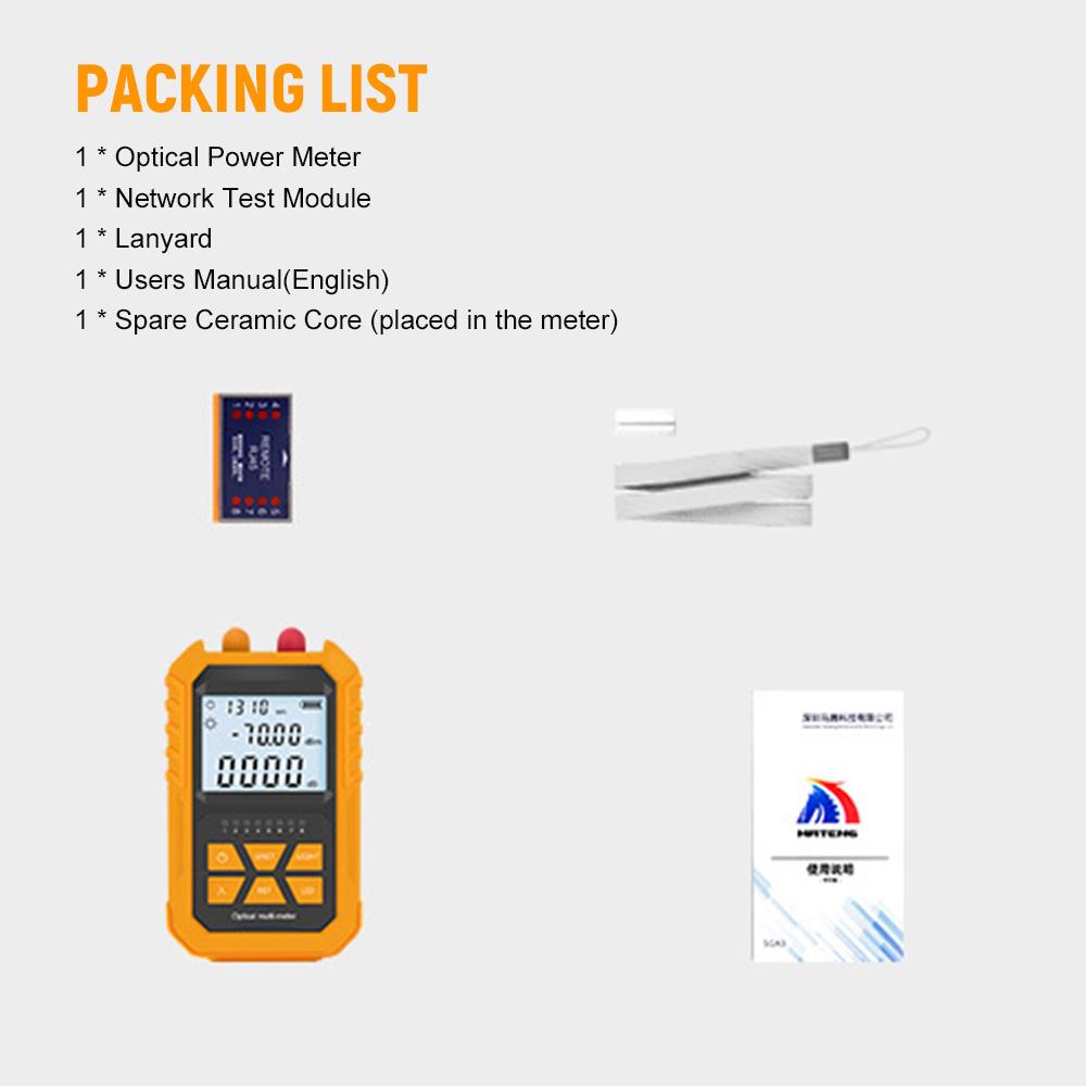 Handheld Optical Power Meter with 5km Red Light -70~+3dBm Mini Optical Power Tester Network Cable Tester Portable