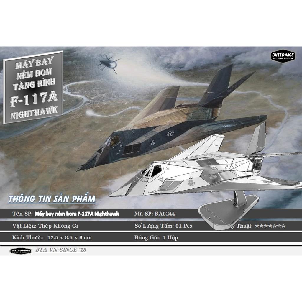 Mô Hình Lắp Ráp 3d Máy bay ném bom F-117A Nighthawk